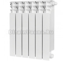 Радиатор биметаллический секционный Stout Titan Ventil 500 6 секций, нижнее правое подключение, белый RAL 9016