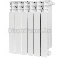 Радиатор биметаллический секционный Stout Titan Ventil 500 7 секций, нижнее правое подключение, белый RAL 9016