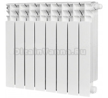 Радиатор биметаллический секционный Stout Titan Ventil 500 8 секций, нижнее правое подключение, белый RAL 9016