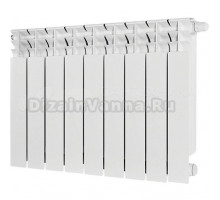 Радиатор биметаллический секционный Stout Titan Ventil 500 9 секций, нижнее правое подключение, белый RAL 9016
