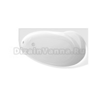 Акриловая ванна 1MarKa Julianna Mg 150x90 см, угловая, правая, пристенная, белая, асимметричная, с каркасом, со сливом-переливом