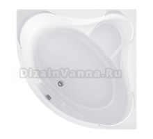 Акриловая ванна 1MarKa Palermo 120x120 см, угловая, правая, пристенная, белая, асимметричная, с каркасом, с сиденьем, со сливом-переливом