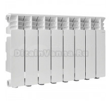 Радиатор алюминиевый секционный Stout Gamma 350 8 секций, боковое проходное подключение, белый RAL 9010