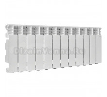 Радиатор алюминиевый секционный Stout Gamma 350 12 секций, боковое проходное подключение, белый RAL 9010