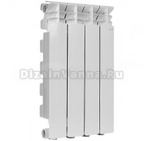 Радиатор алюминиевый секционный Stout Gamma 500 4 секции, боковое проходное подключение, белый RAL 9010