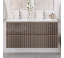 Тумба с раковиной BelBagno Uno 120 подвесная, 4 ящика, матовая бежевая