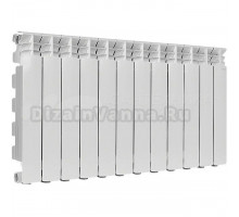 Радиатор алюминиевый секционный Stout Gamma 500 12 секций, боковое проходное подключение, белый RAL 9010