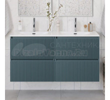 Тумба с раковиной BelBagno Uno 120 подвесная, 4 ящика, матовая голубая