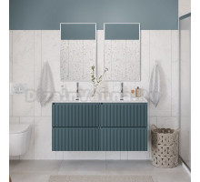 Мебель для ванной комнаты BelBagno Uno 120 подвесная, 4 ящика, матовая голубая