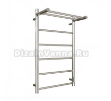 Полотенцесушитель электрический Stout Jazz round SHQ-J1RR-F08050 80x50 см, подключение справа, полированный хром, лесенка, с полкой