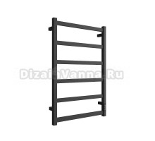 Полотенцесушитель электрический Stout Jazz quadro SHQ-J2QQ-008050 80x50 см, подключение справа, матовый черный, лесенка