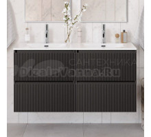 Тумба с раковиной BelBagno Uno 120 подвесная, 4 ящика, матовая темно-серая