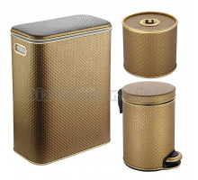 Набор Корзина Geralis PGG-B золото, стандартная + Бокс S-PGG золото + Ведро V-PGG-B золото, 5 л