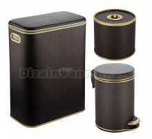 Набор Корзина Geralis PCG-B шоколад, золото, стандартная + Бокс S-PCG шоколад, золото + Ведро V-PCG-B шоколад, золото, 5 л