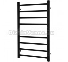 Полотенцесушитель электрический Stout Piano quadro SHQ-P2QR-008050 80x50 см, подключение справа, матовый черный, лесенка