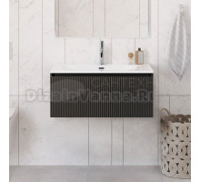 Тумба с раковиной BelBagno Uno 80 подвесная, 1 ящик, матовая темно-серая