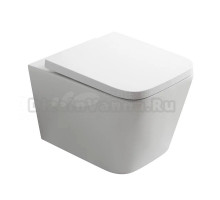 Унитаз подвесной Veconi Pulo VPU-51T безободковый, с микролифтом, глянцевый белый