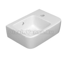 Раковина маленькая в туалет Керамин Сквэа 37 глянцевая белая, прямоугольная