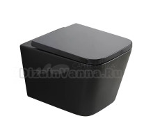 Унитаз подвесной Veconi Pulo VPU-51TB безободковый, с микролифтом, матовый черный