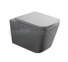 Унитаз подвесной Veconi Pulo VPU-51TGR безободковый, с микролифтом, матовый серый