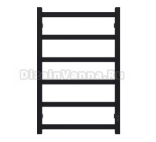 Полотенцесушитель электрический Larusso Эстет П6 80x55 см, скрытое подключение справа, слева, матовый черный, лесенка, из стали