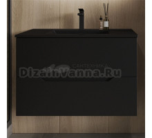 Тумба с раковиной Orange Line Li-80Tub+BLRA 80 чернвя матовая