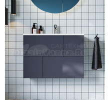 Тумба с раковиной Roca Luna 80 матовая синяя