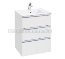 Тумба с раковиной Roca The Gap 60 3 ящика, белый глянец, раковина 32799E000