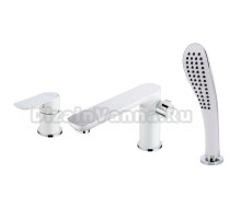 Смеситель для акриловой ванны 35к G1148 GAPPO (3 отв.) БЕЛЫЙ-ХРОМ
