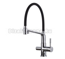 Смеситель для кухни 35к G4398-7 GAPPO гибкий излив, с вых. для питьевого фильтра, ЧЕРНЫЙ-хром