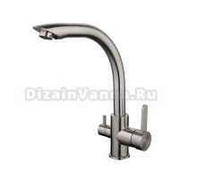 Смеситель для кухни 35к G4399 GAPPO с вых. для питьевого фильтра, нерж. сталь, САТИН