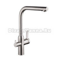 Смеситель для кухни 35к G4399-4 GAPPO с вых. для питьевого фильтра, нерж. сталь, САТИН