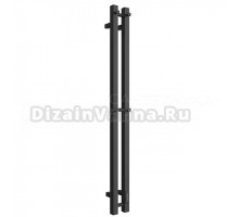 Полотенцесушитель электрический Stout Rock quadro SHQ-R2Q0-012008 120x10 см, подключение справа, скрытое подключение справа, матовый черный, I-образный