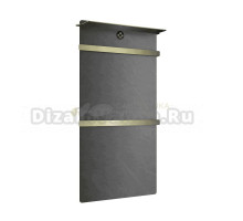 Полотенцесушитель электрический Wonzon & Woghand Stuttgart WW-A504G-BG 80x45 см, подключение справа, серый, золото, лесенка, с полкой