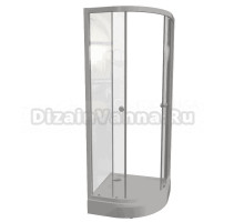 Душевой уголок Radomir Берген RD 80х80 см, профиль белый, стекло прозрачное, с поддоном