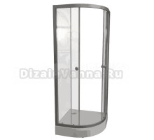 Душевой уголок Radomir Берген RD 80х80 см, профиль матовый хром, стекло прозрачное, с поддоном