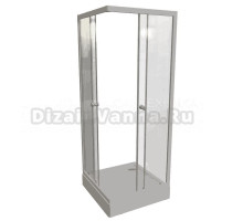 Душевой уголок Radomir Берген SQ 90х90 см, профиль белый, стекло прозрачное, с поддоном