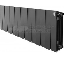 Радиатор биметаллический секционный Royal Thermo PianoForte 300 16 секций, дизайнерский, боковое проходное подключение, черный