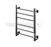 Полотенцесушитель электрический Comfysan Unico-K EC-6 60x55 см, подключение справа, слева, титановый графит, лесенка, из стали