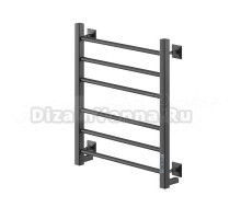 Полотенцесушитель электрический Comfysan Unico-K EC-6 60x55 см, подключение справа, слева, матовый черный, лесенка, из стали