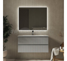 Мебель для ванной комнаты Raval Coste 100 подвесная, 2 ящика, светло-серая soft touch