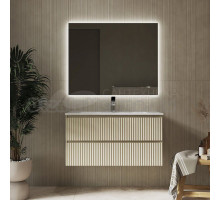 Мебель для ванной комнаты Raval Coste 100 подвесная, 2 ящика, светло-коричневая soft touch