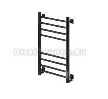 Полотенцесушитель электрический Comfysan Unico-K EC-8 80x55 см, подключение справа, слева, матовый черный, лесенка, из стали