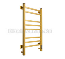 Полотенцесушитель электрический Comfysan Verona-K EC-8 80x55 см, подключение справа, слева, матовое золото, лесенка, из стали