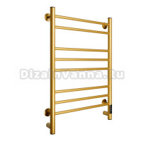 Полотенцесушитель электрический Comfysan Vita EC-8 80x45 см, подключение справа, слева, матовое золото, лесенка, из стали