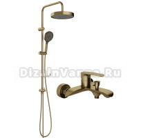 Душевая стойка STWORKI Молде S23180GM со смесителем Копенгаген S42100GM, матовое золото