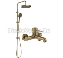 Душевая стойка STWORKI Молде S23180GM со смесителем Эстерсунд S31100GM, матовое золото