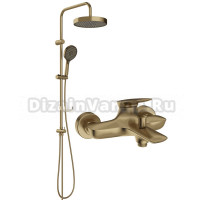 Душевая стойка STWORKI Молде S23180GM со смесителем Молде S23100GM, матовое золото