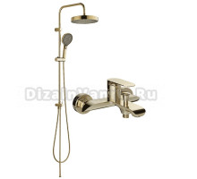 Душевая стойка STWORKI Гётеборг S23180GG со смесителем Копенгаген S42100GG, глянцевое золото