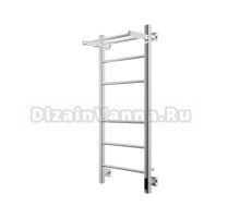 Полотенцесушитель электрический Grota Alto 430х1000 NP EL 100x45 см, подключение справа, слева, скрытое подключение справа, глянцевый хром, лесенка, с полкой